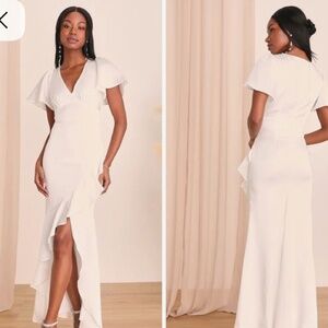 Lulu white dress ruffle